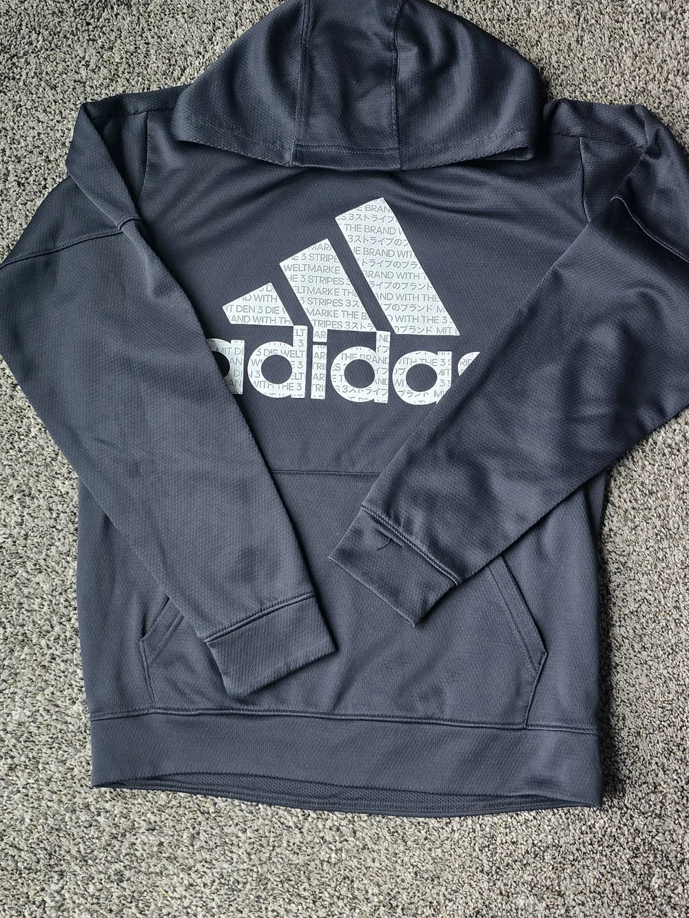 Adidas Men's Black Hoodie with White Logo
